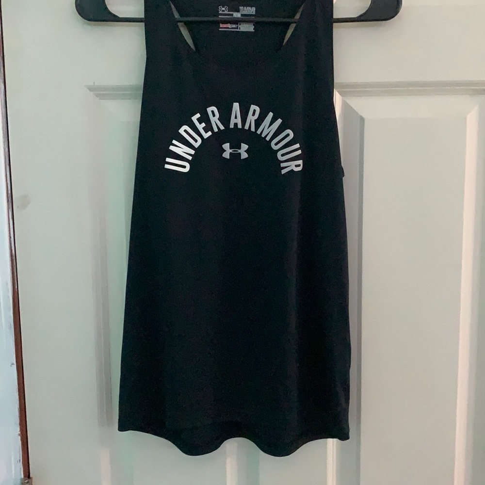 under armor workout tank black youth large